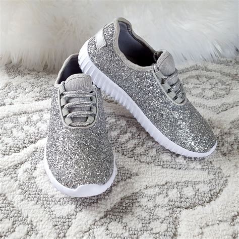 womens silver glitter sneakers